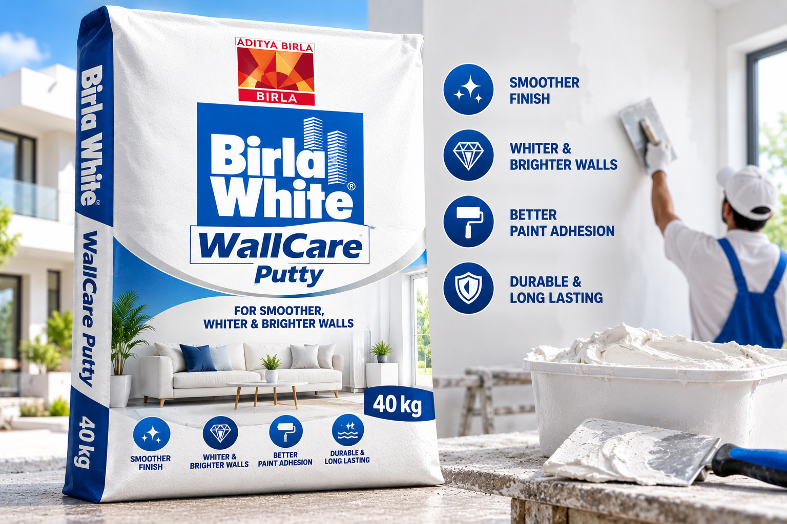 Birla White WallCare Putty (40 kg)
