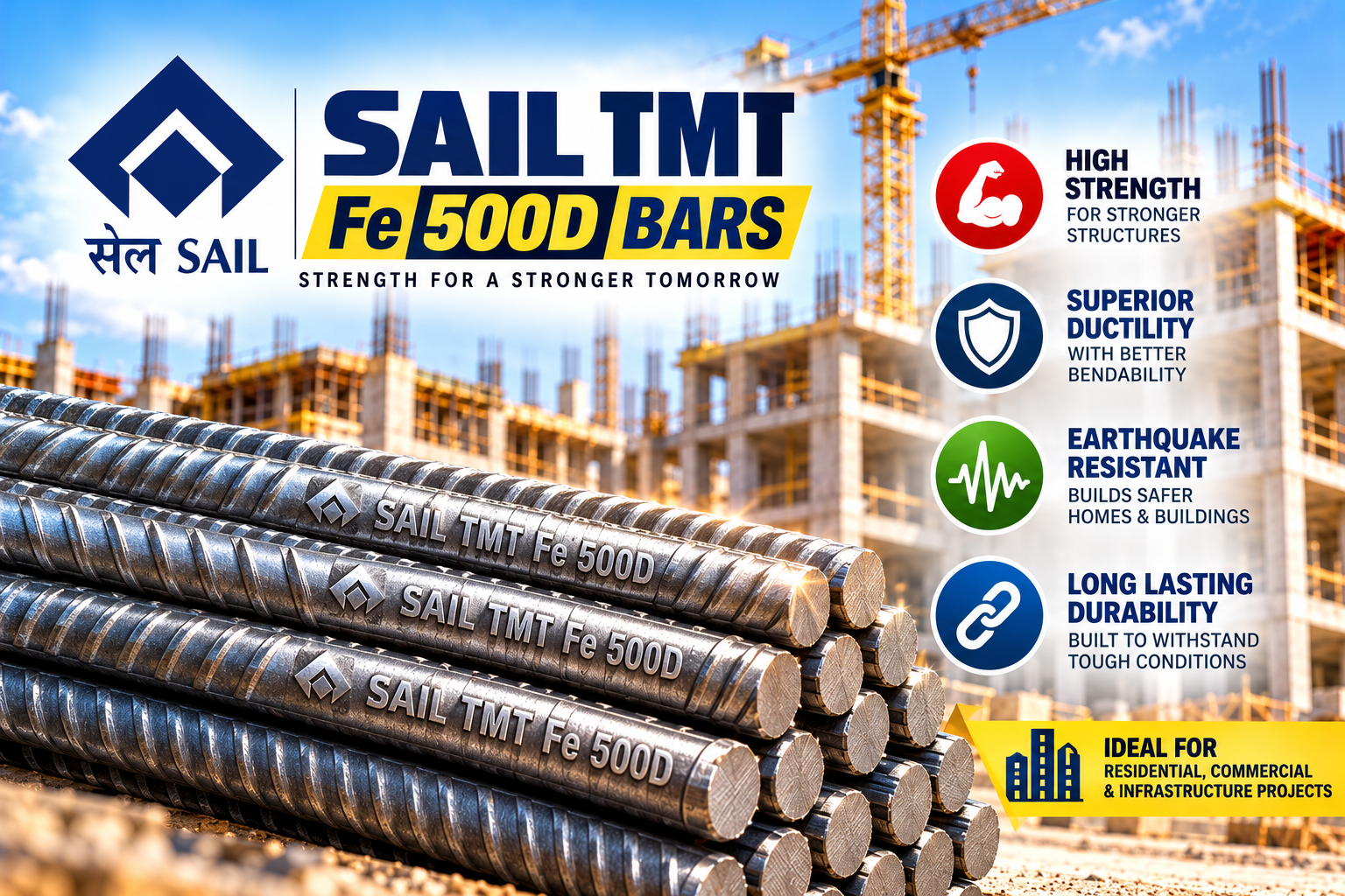 SAIL SAIL TMT Fe 500D Bars