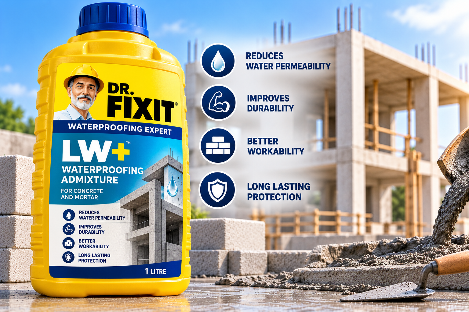 Dr. Fixit LW+ Waterproofing Admixture (1 litre)